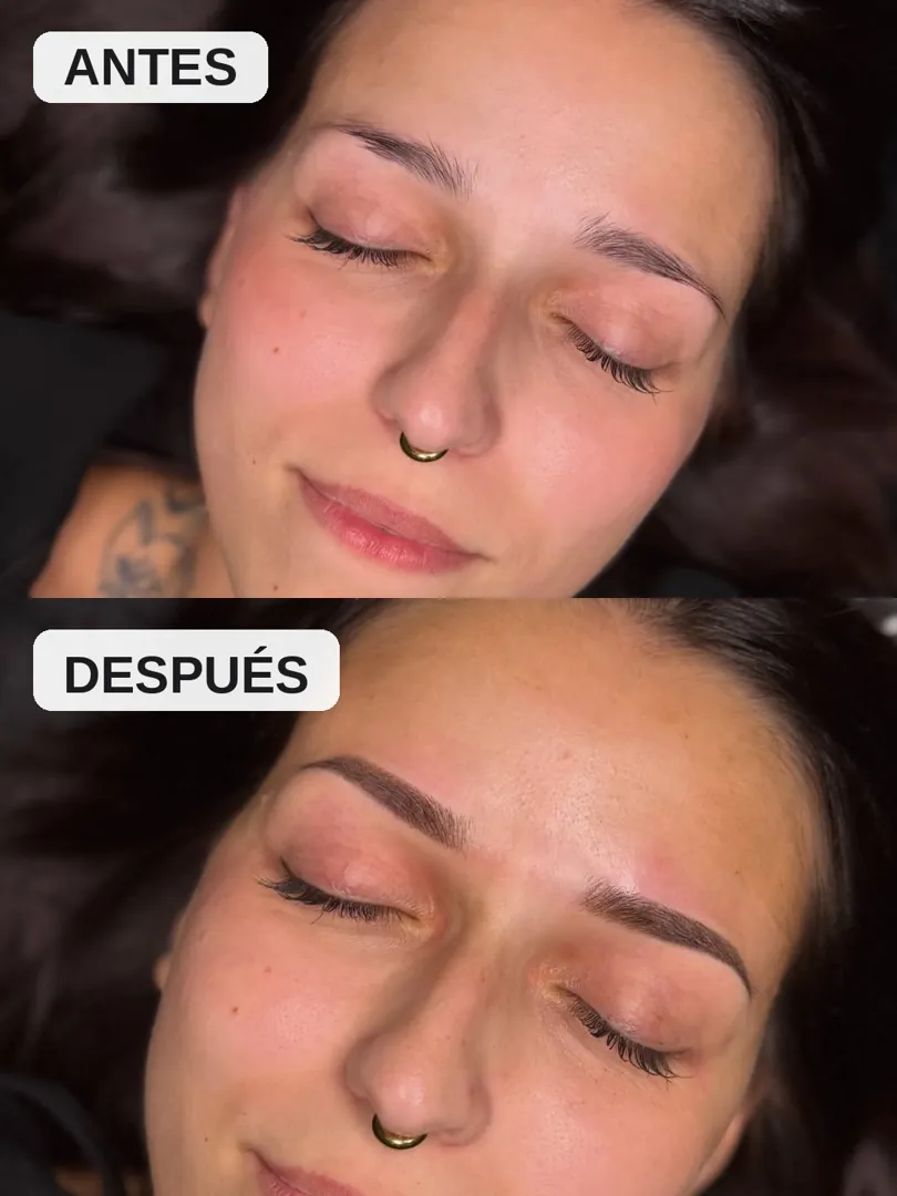 Antes y después de cejas, clienta 1